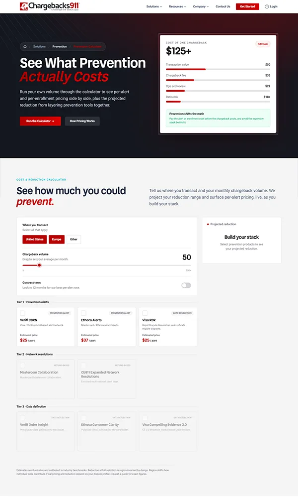 Prevention Calculator page