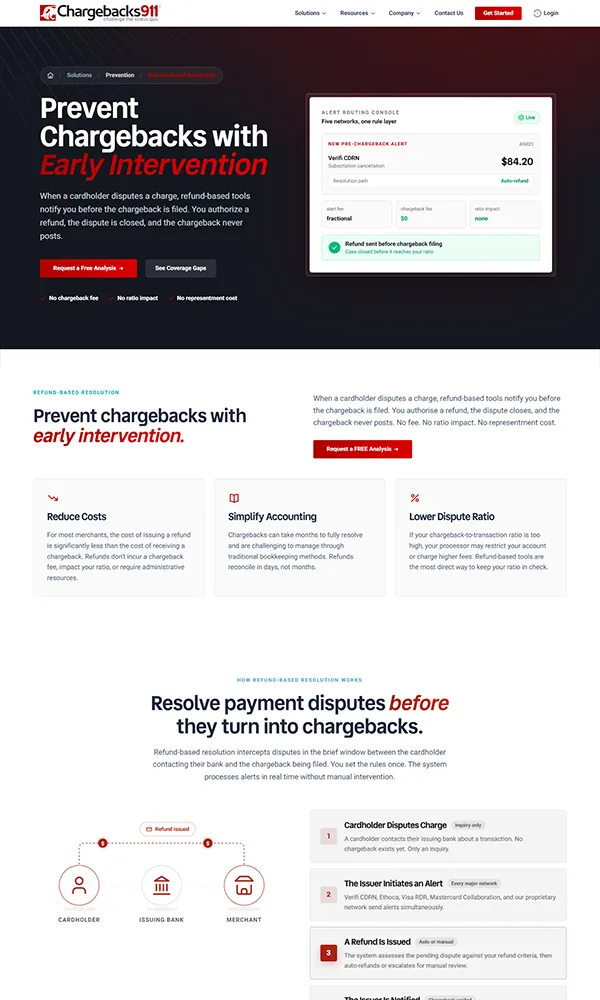 Refund-Based Resolution page